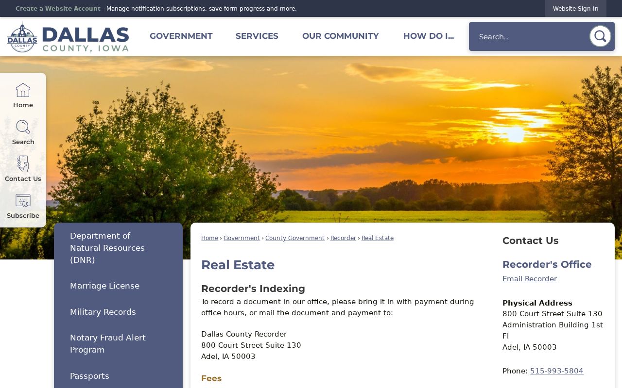 Dallas County recorded real-estate page for prior West Des Moines owners